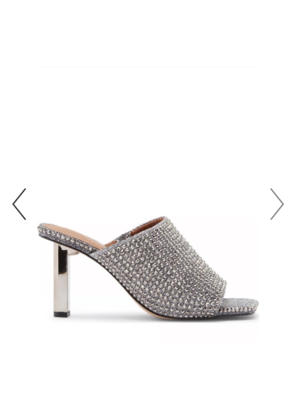 Kurt Geiger Silver Crystal Slip-On Mule Heels - size 38.5 nwob